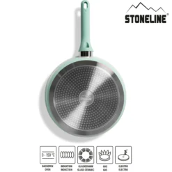 STONELINE Schmorpfanne 28 cm Mint | mit Deckel