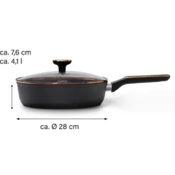 STONELINE Schmorpfanne 28 cm Roségold | mit Deckel