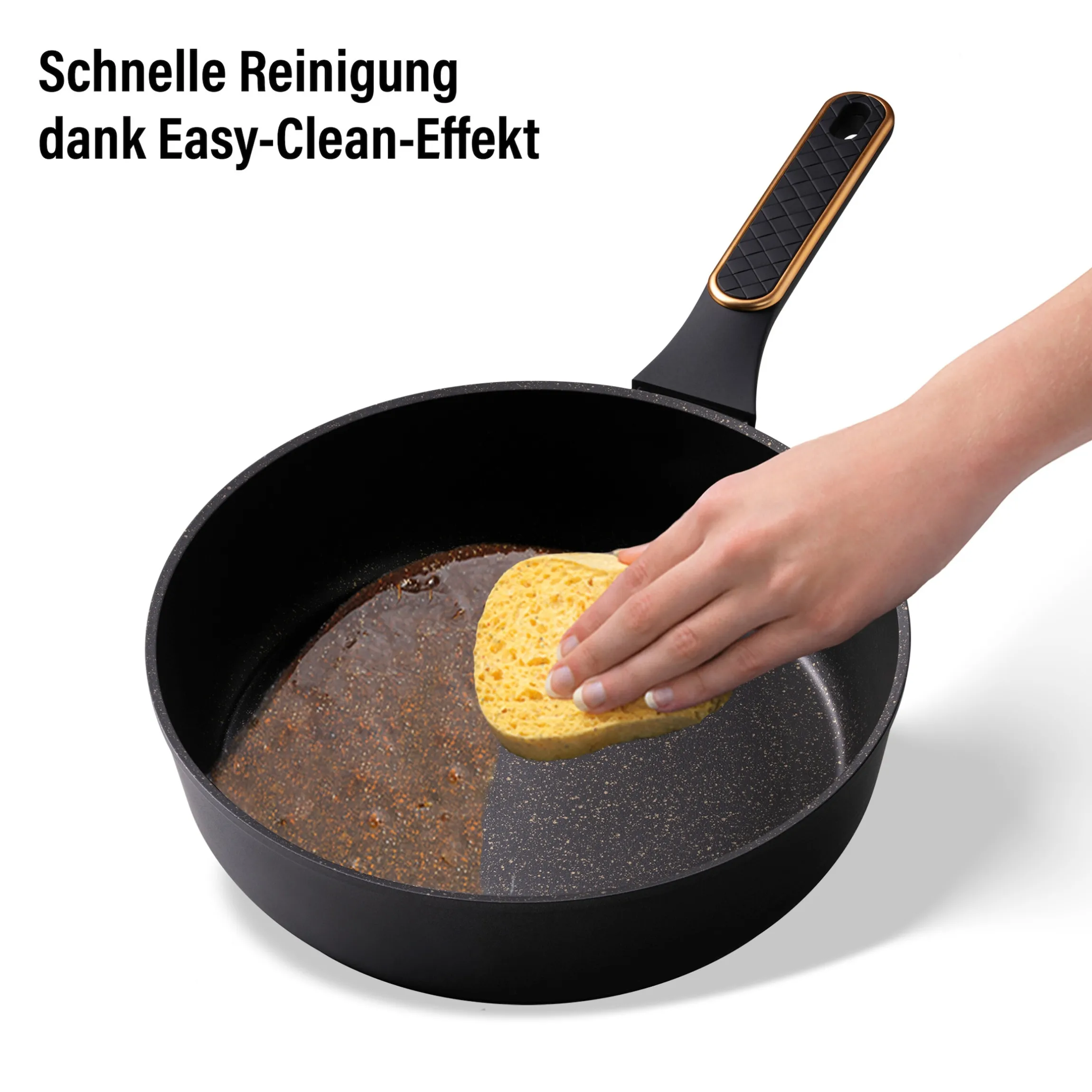 STONELINE Schmorpfanne 28 cm Roségold | mit Deckel