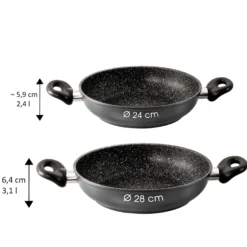 STONELINE Servierpfanne 24 cm | Schwarz
