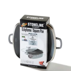 STONELINE Servierpfanne Eckig 28 cm | mit Deckel
