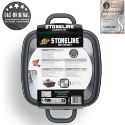 STONELINE Servierpfanne Eckig 20 cm Roségold | mit Deckel
