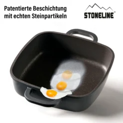 STONELINE Servierpfanne Eckig 20 cm Roségold | mit Deckel