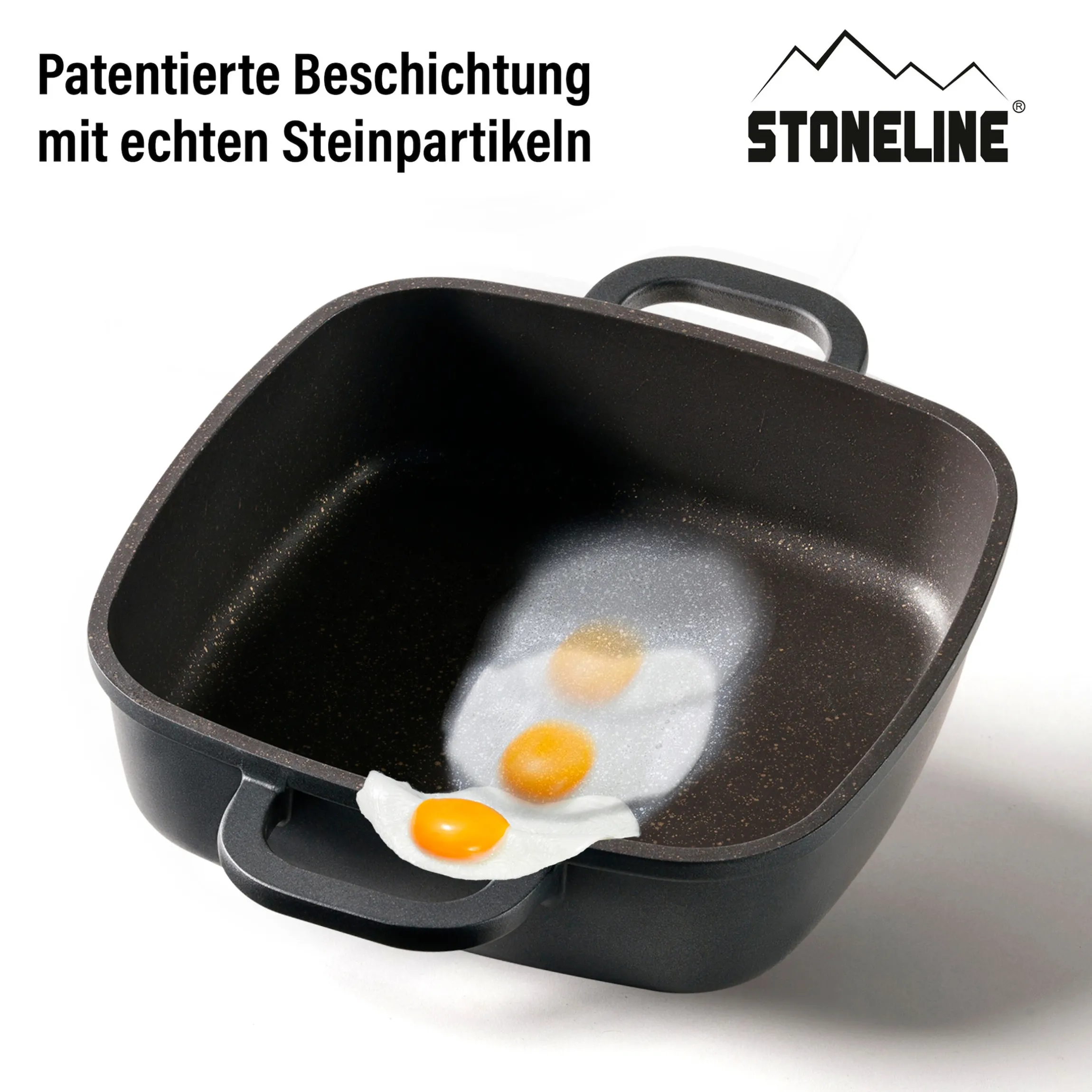 STONELINE Servierpfanne Eckig 20 cm Roségold | mit Deckel