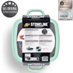 STONELINE Servierpfanne Eckig 20 cm Mint | mit Deckel