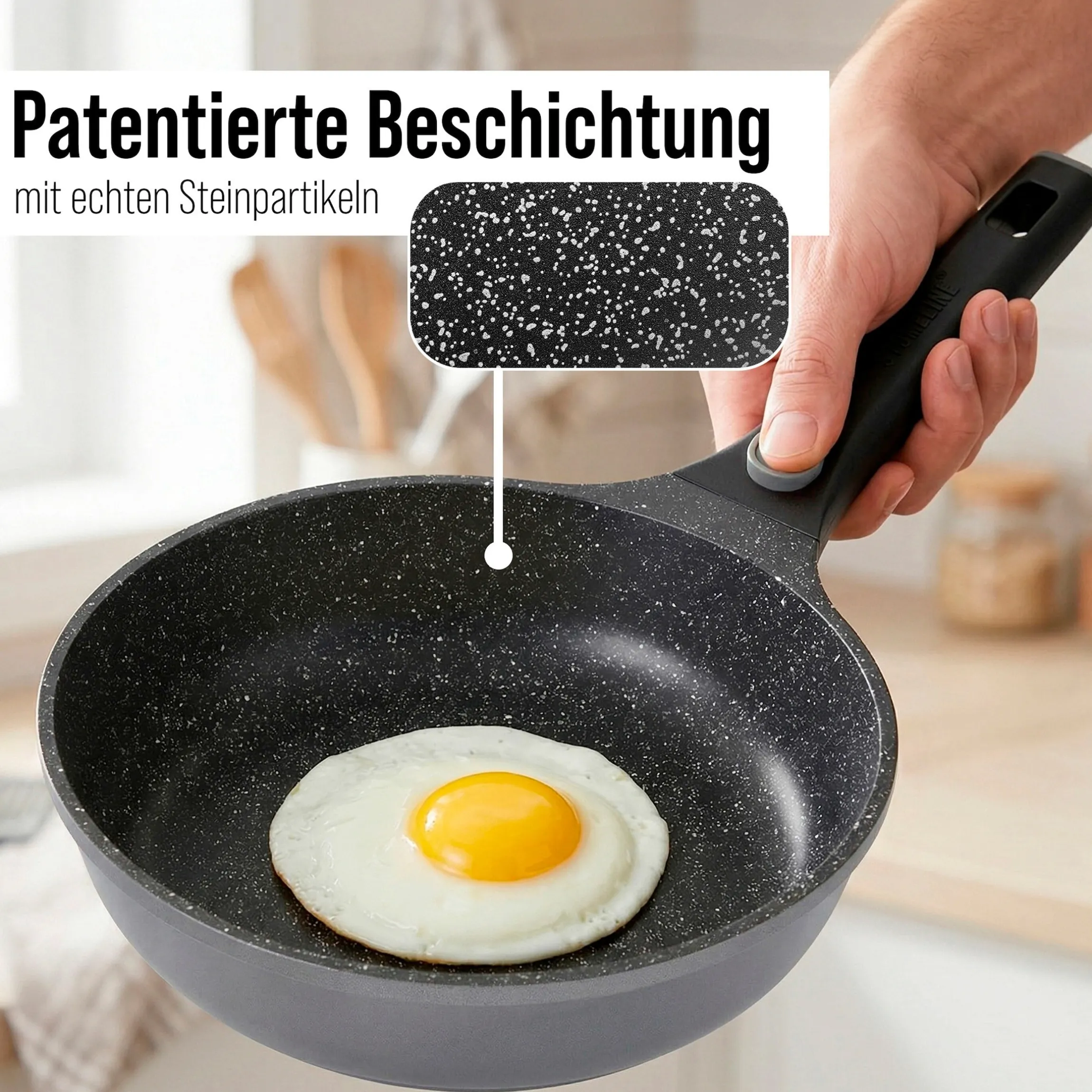 STONELINE SMART Bratpfanne 24 cm | ohne Deckel - Grau
