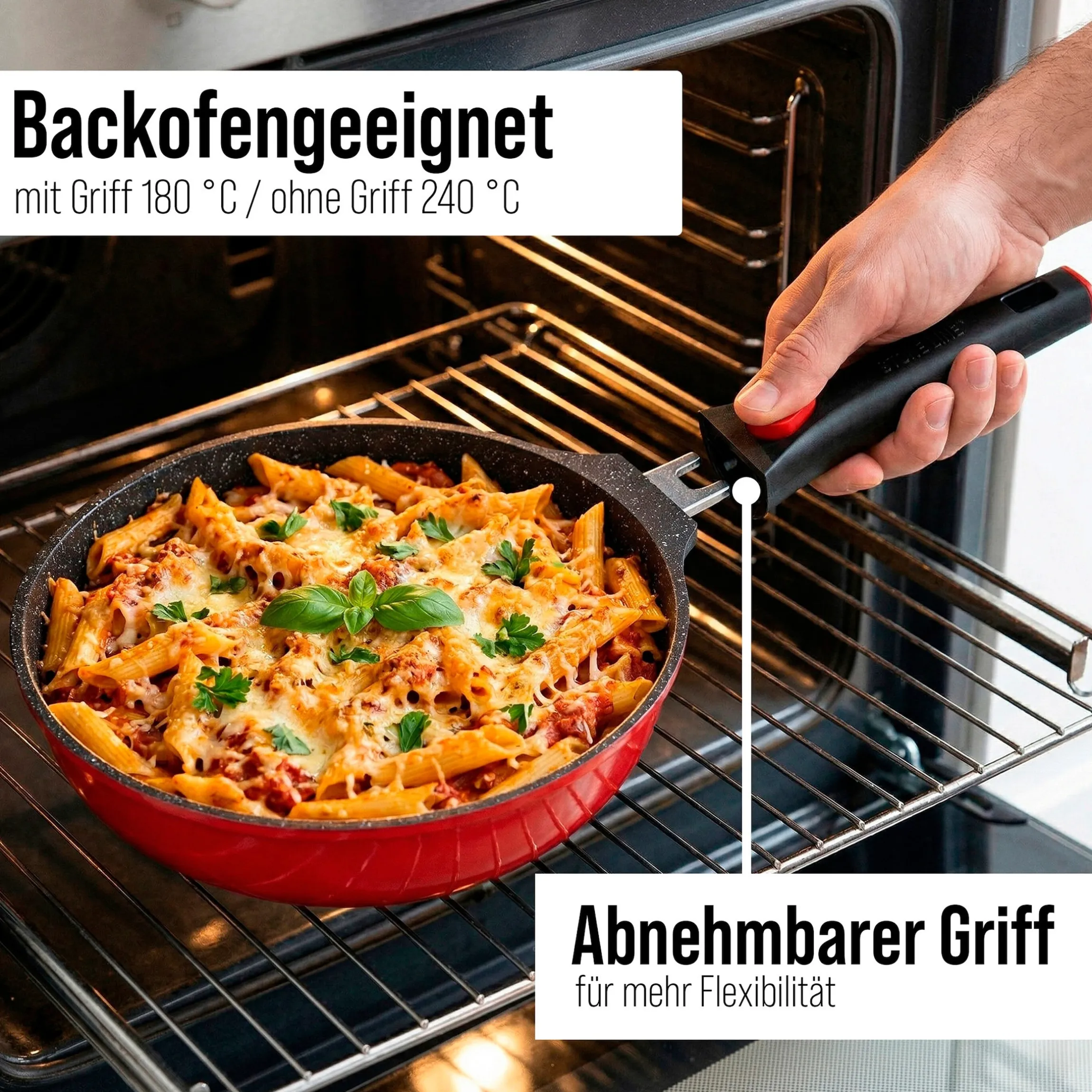 STONELINE SMART Bratpfanne 24 cm | ohne Deckel - Rot