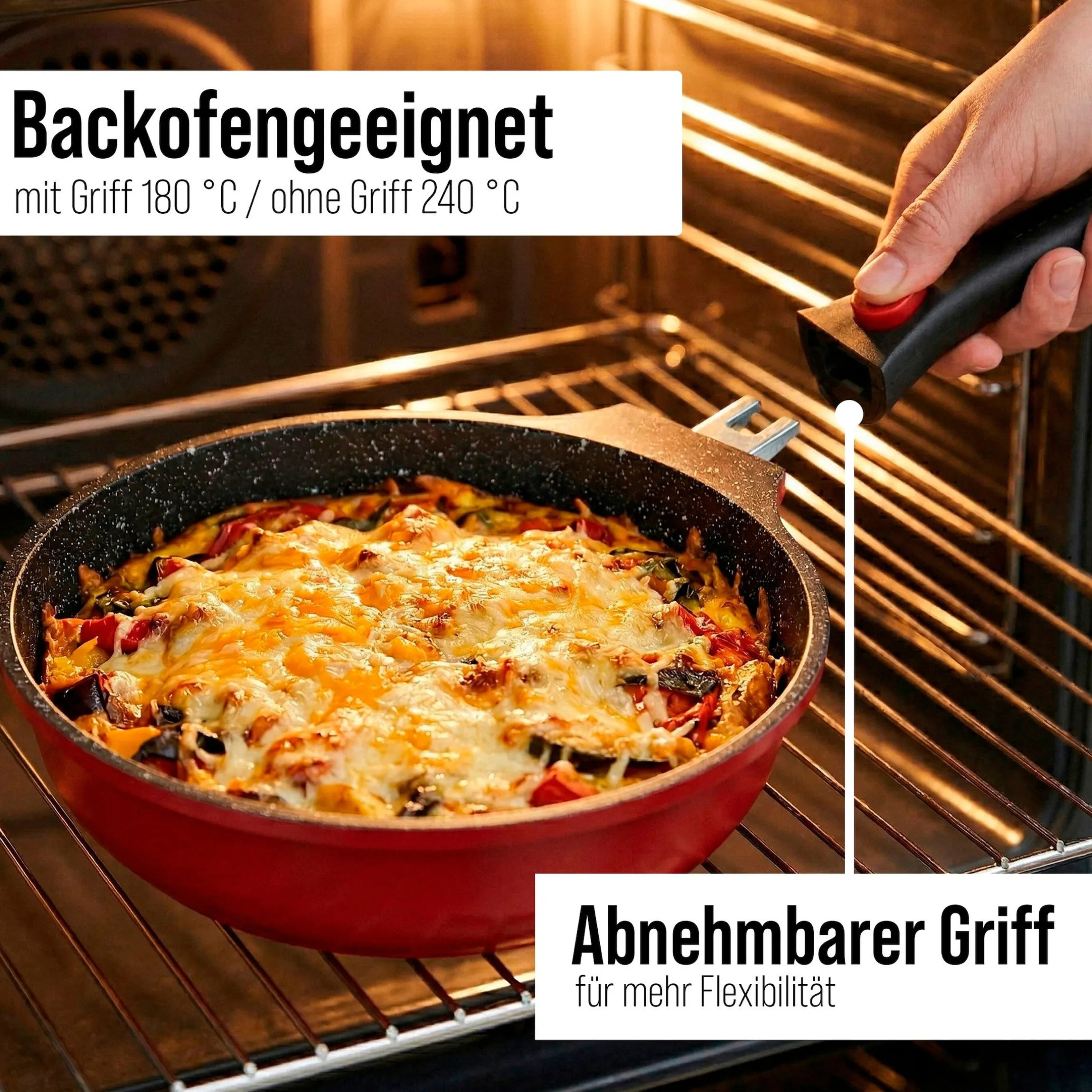 STONELINE SMART Bratpfanne 20 cm | ohne Deckel - Rot