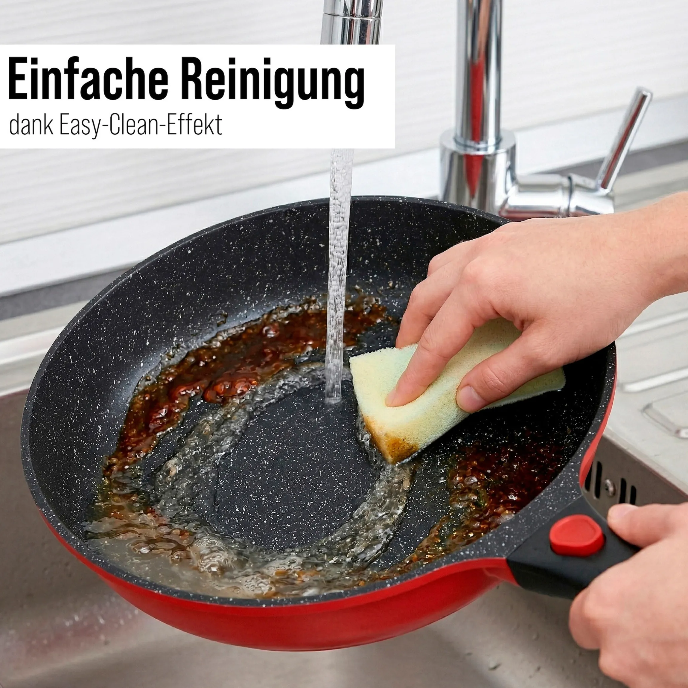 STONELINE SMART Bratpfanne 28 cm | ohne Deckel - Rot
