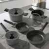 STONELINE SMART Kochgeschirr-Set 8-teilig 18/20/24 | mit Deckeln - Grau
