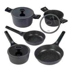 STONELINE SMART Kochgeschirr-Set 8-teilig 18/20/24 | mit Deckeln - Grau
