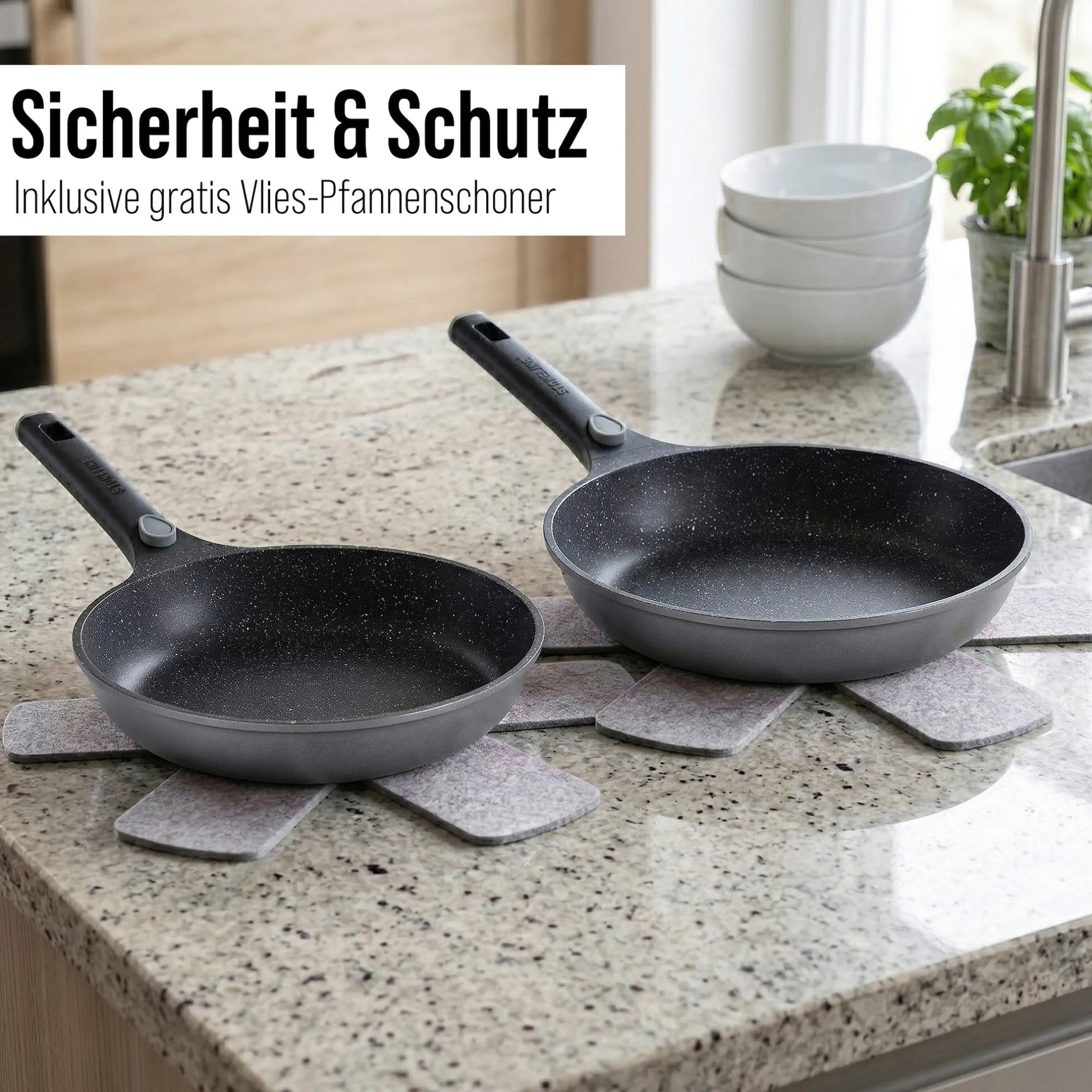 STONELINE SMART Pfannen-Set 2-teilig 24/28 | ohne Deckel - Grau