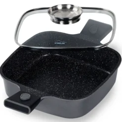 STONELINE SMART Servierpfanne Eckig 24 cm | mit Deckel