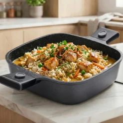 STONELINE SMART Servierpfanne Eckig 24 cm | mit Deckel