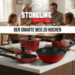 STONELINE SMART Wokpfanne 30 cm | mit Deckel - Rot