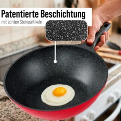 STONELINE SMART Wokpfanne 30 cm | mit Deckel - Rot