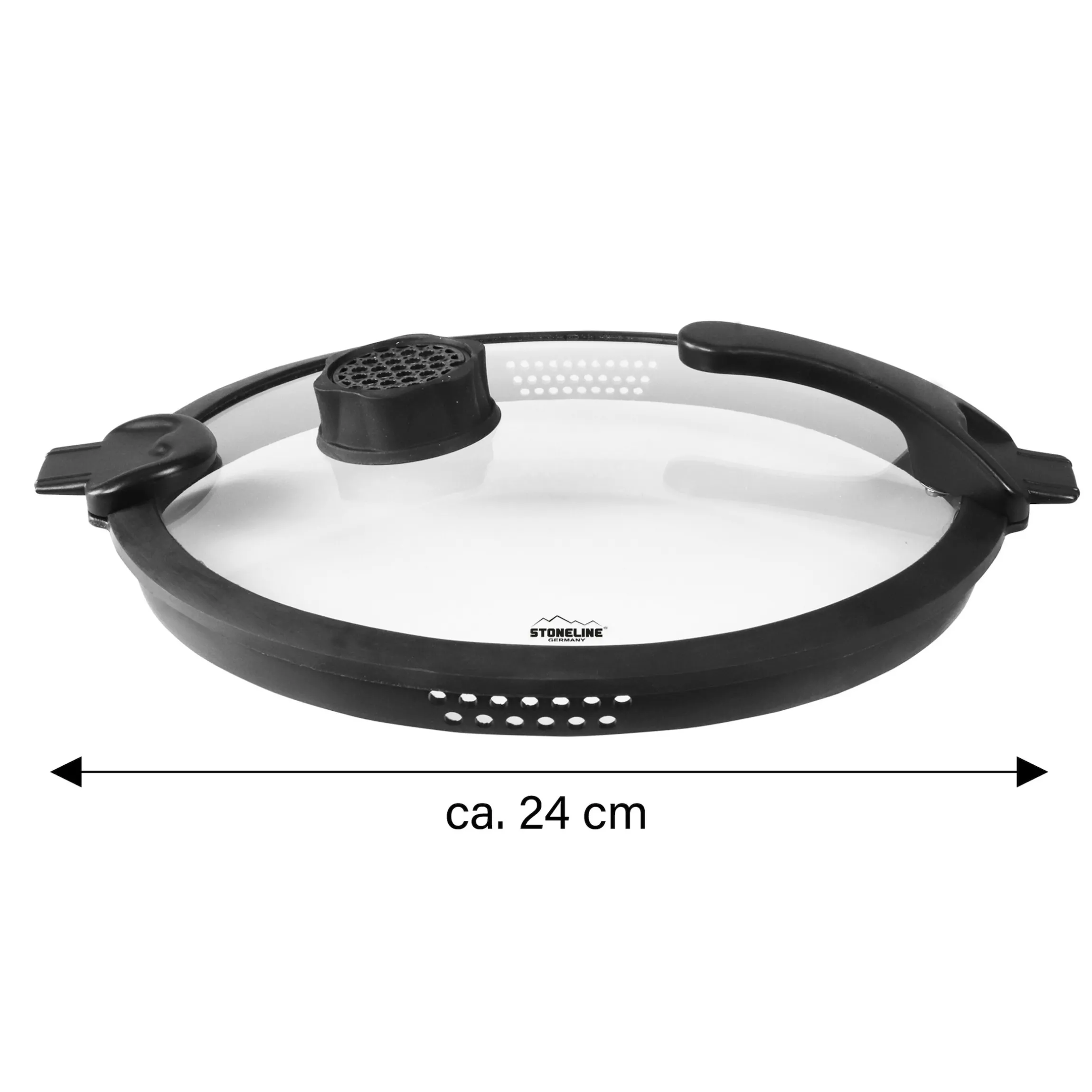 STONELINE SMELL WELL FUTURE Glasdeckel 32 cm mit SMELL WELL Funktion | Schwarz