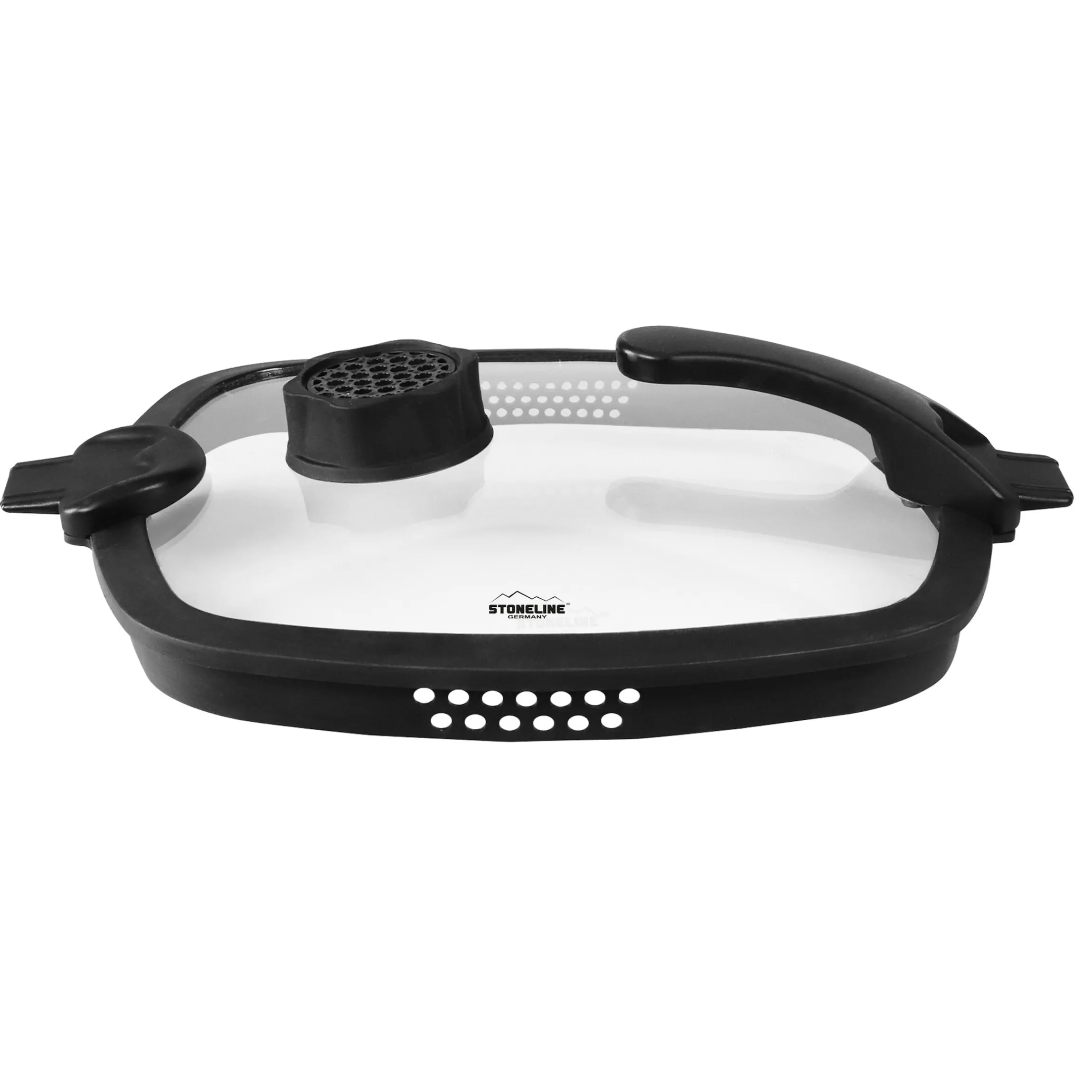 STONELINE SMELL WELL FUTURE Glasdeckel Eckig 24 cm mit SMELL WELL Funktion | Schwarz