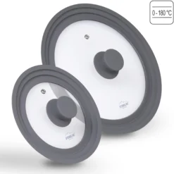STONELINE Universal Glasdeckel Set 16/18/20 und 24/26/28 | Grau