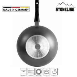 STONELINE Wokpfanne 30 cm mit abnehmbarem Griff | mit Deckel