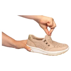 Stretch-Halbschuh mit Leder-Decksohle „Stefanie“ beige