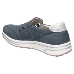 Stretch-Halbschuh mit Leder-Decksohle „Stefanie“ blau