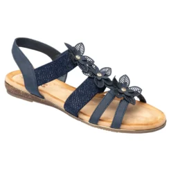 Stretch-Sandalette „Silke“ marine