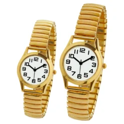 Stretch-Seniorenuhr Set Damen und Herren