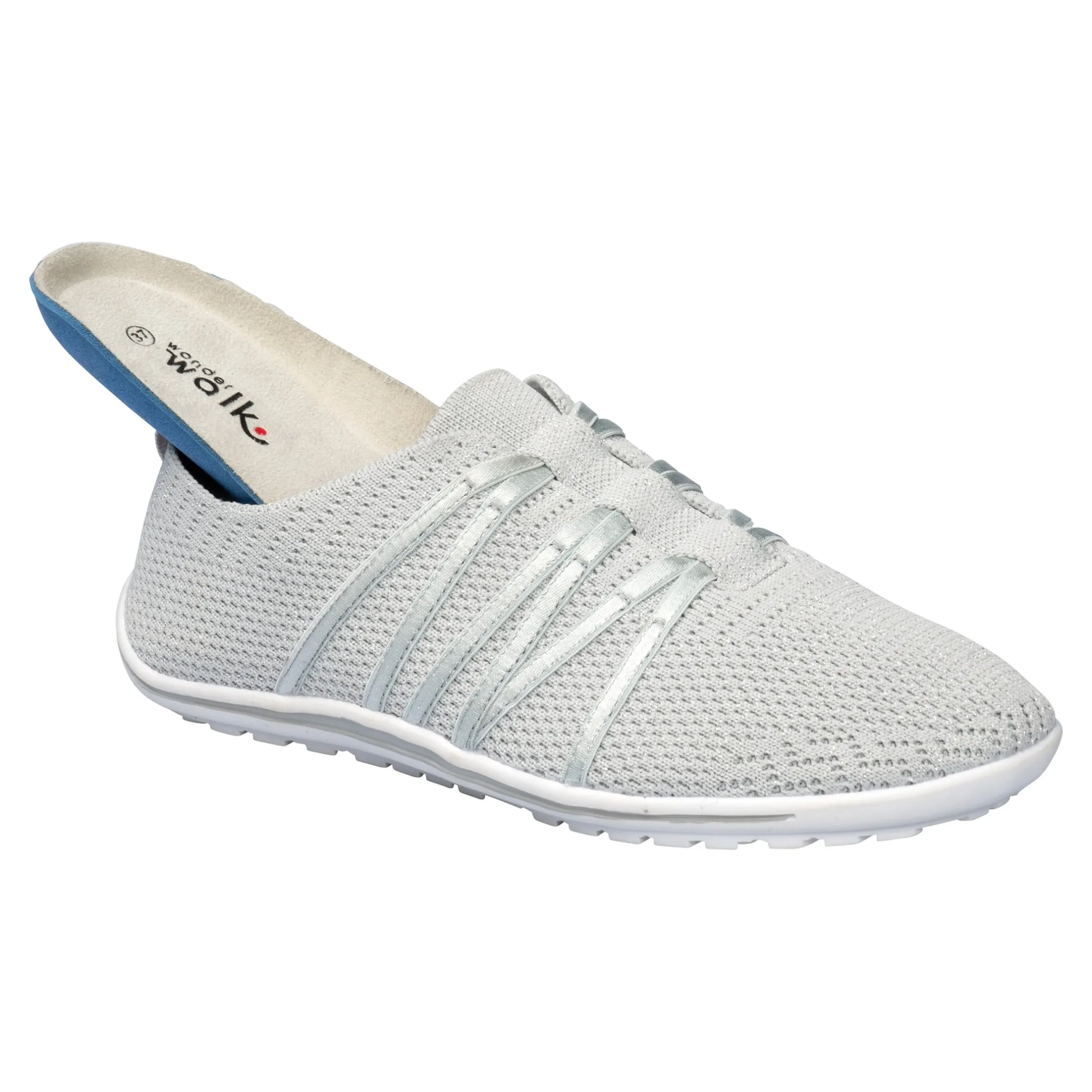 Stretch-Sneaker "Barfuß" silbergrau