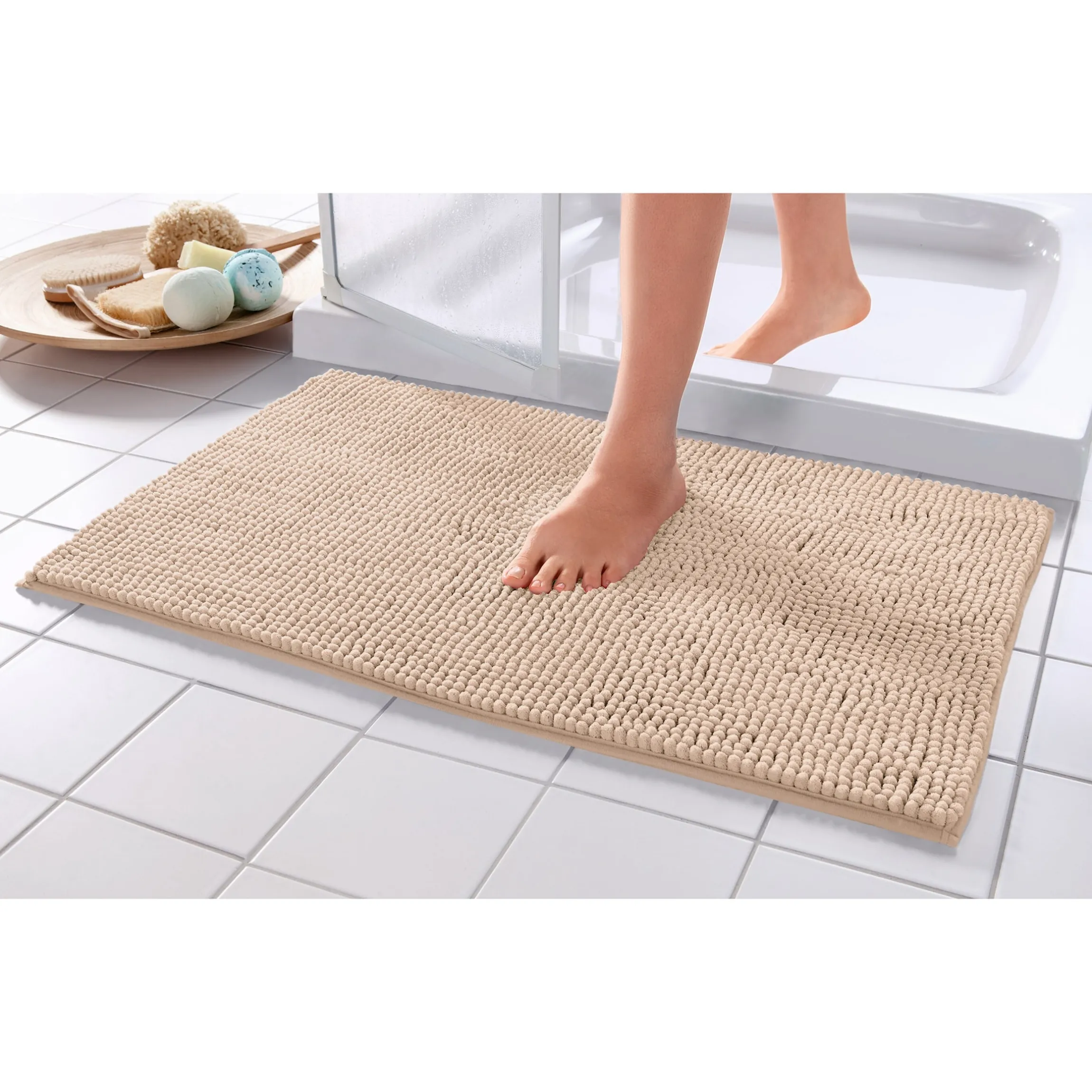 Super-Soft-Badematte, 80x50 cm beige