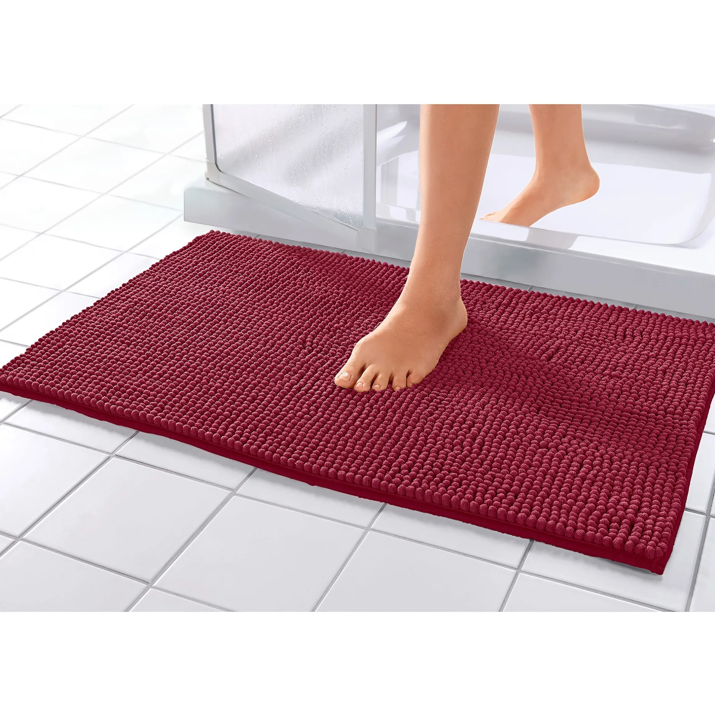 Super-Soft-Badematte, 80x50 cm bordeaux
