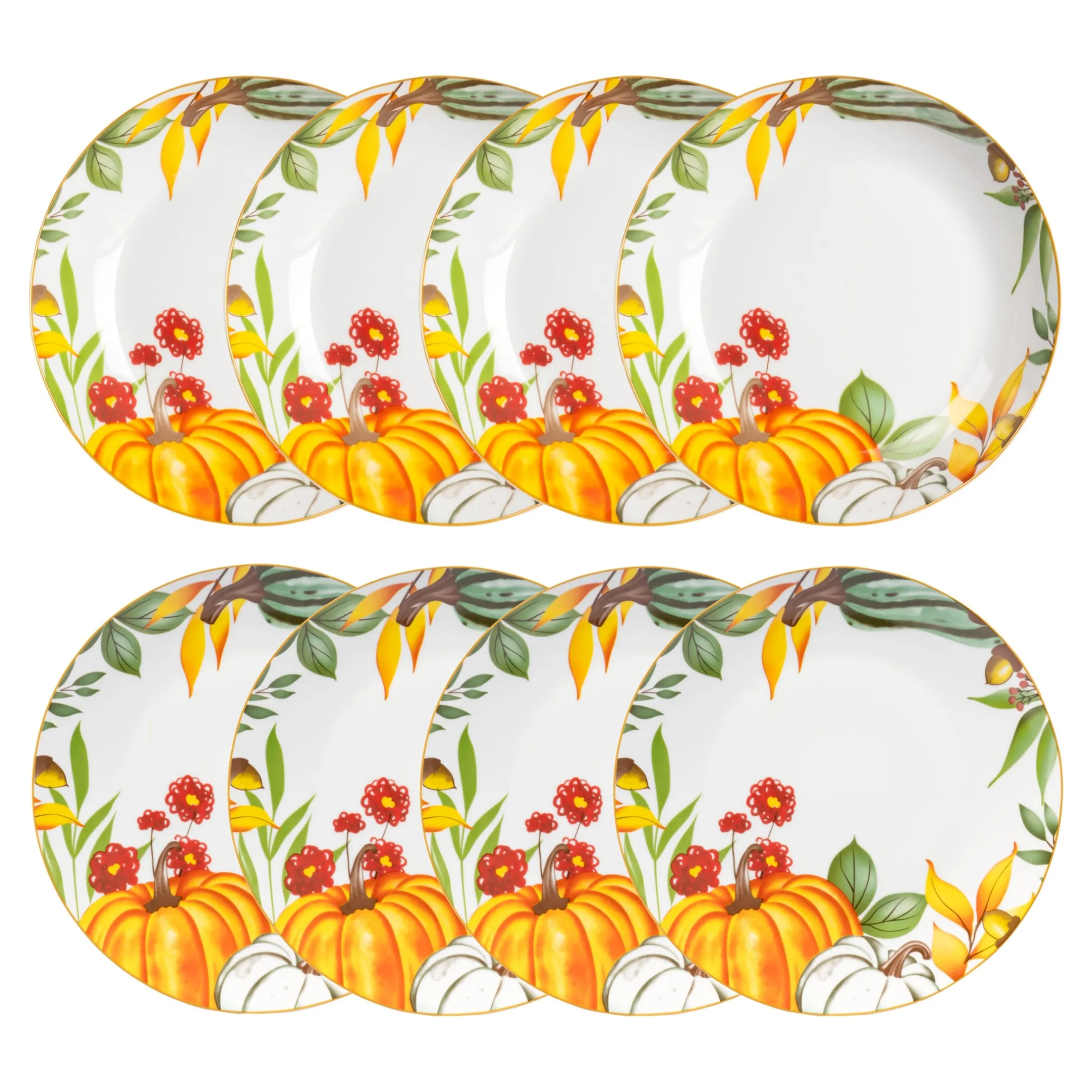 Suppen- & Speiseteller-Set "Goldener Herbst", 8-teilig