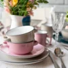 Suppentassen-Set, Steinzeug Maila Petrol, Altrosa, Beige, Dunkelblau