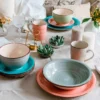 Suppenteller-Set, Steingut LUMACA Dunkelblau