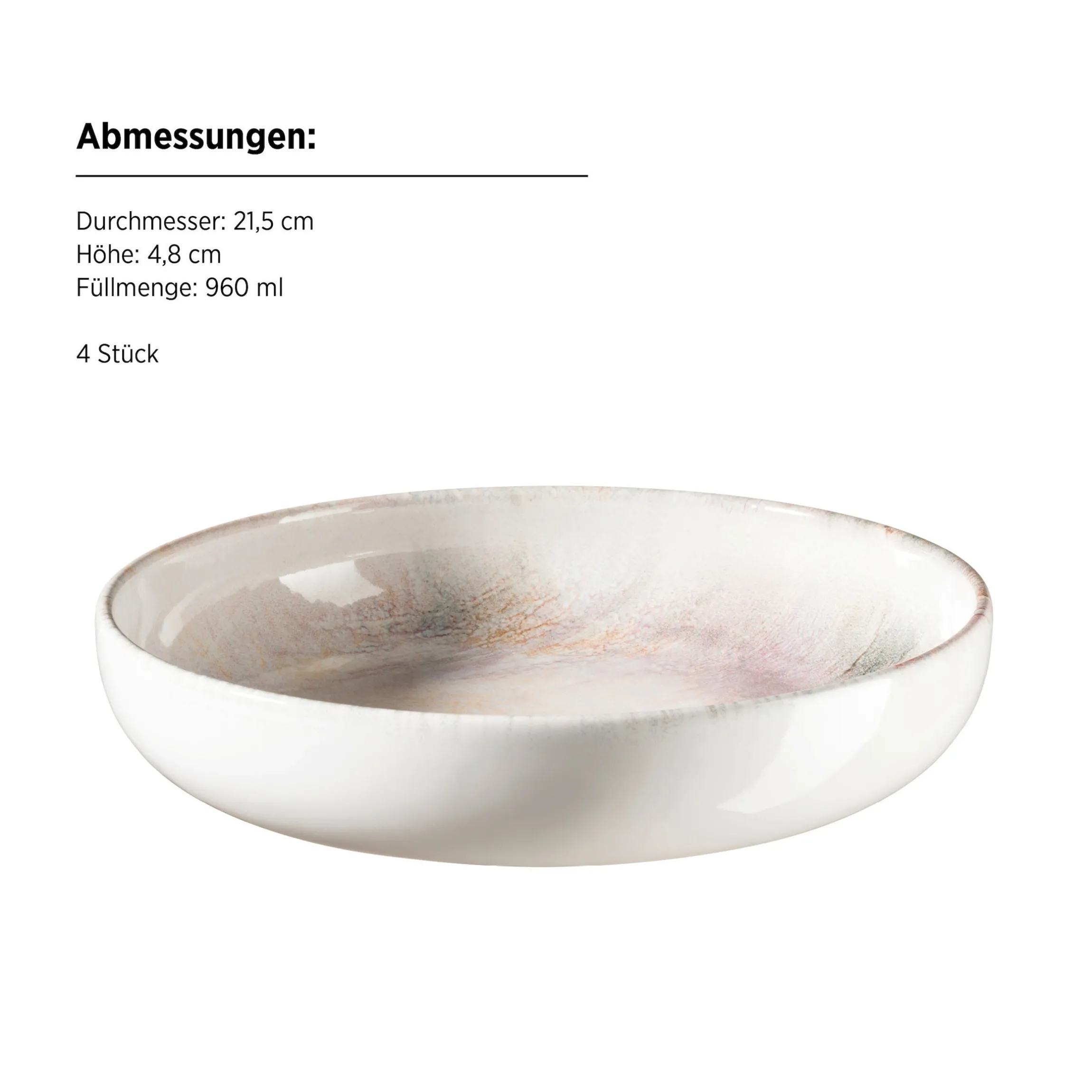 Suppenteller-Set, Steinzeug Aquarellia