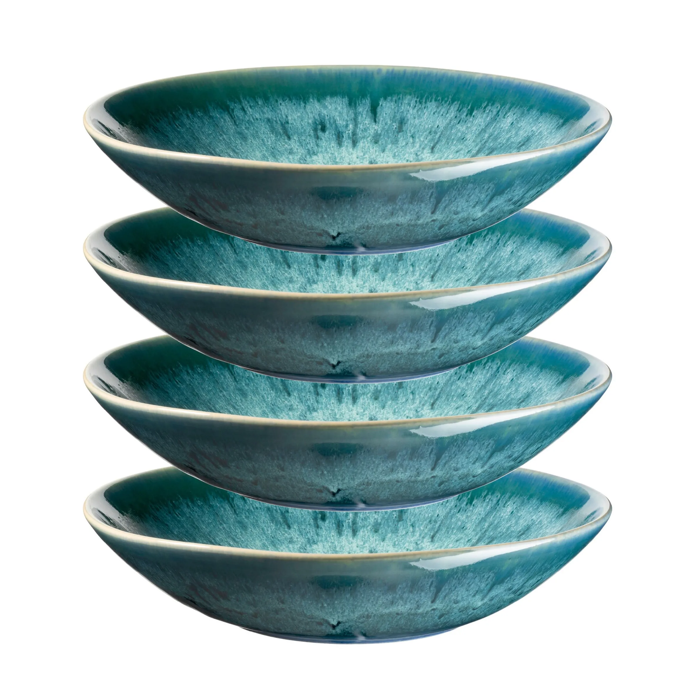 Suppenteller-Set, Steinzeug Carellia Blau