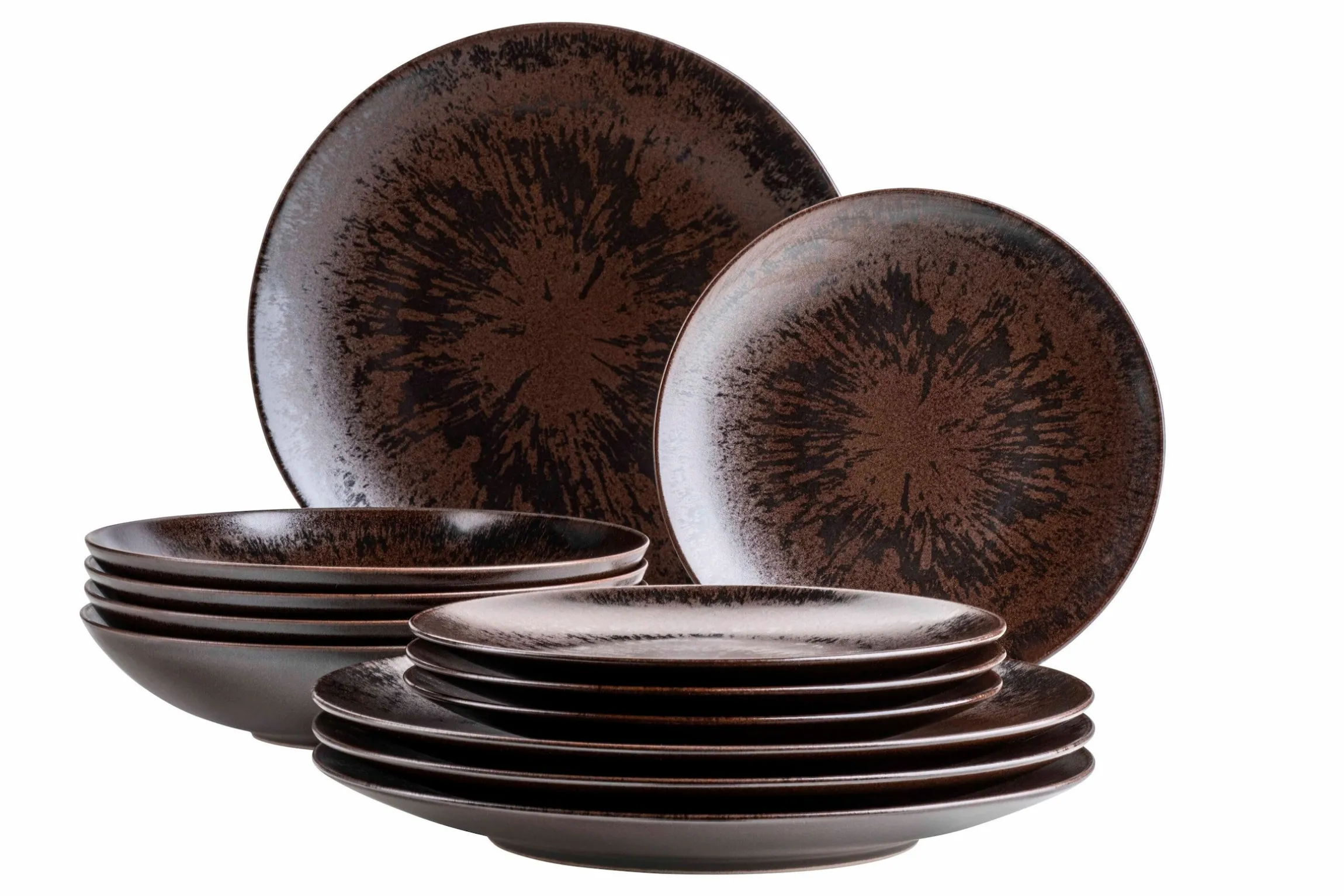 Tafelservice, Keramik Metallic Bronze