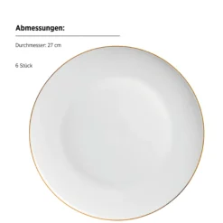 Tafelservice, Porzellan Felise Weiß / Gold