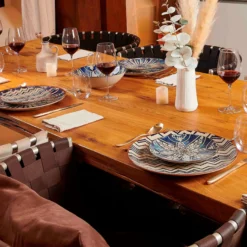 Tafelservice, Steinzeug Iberico Blue 6 x Speiseteller, 6 x Suppenteller