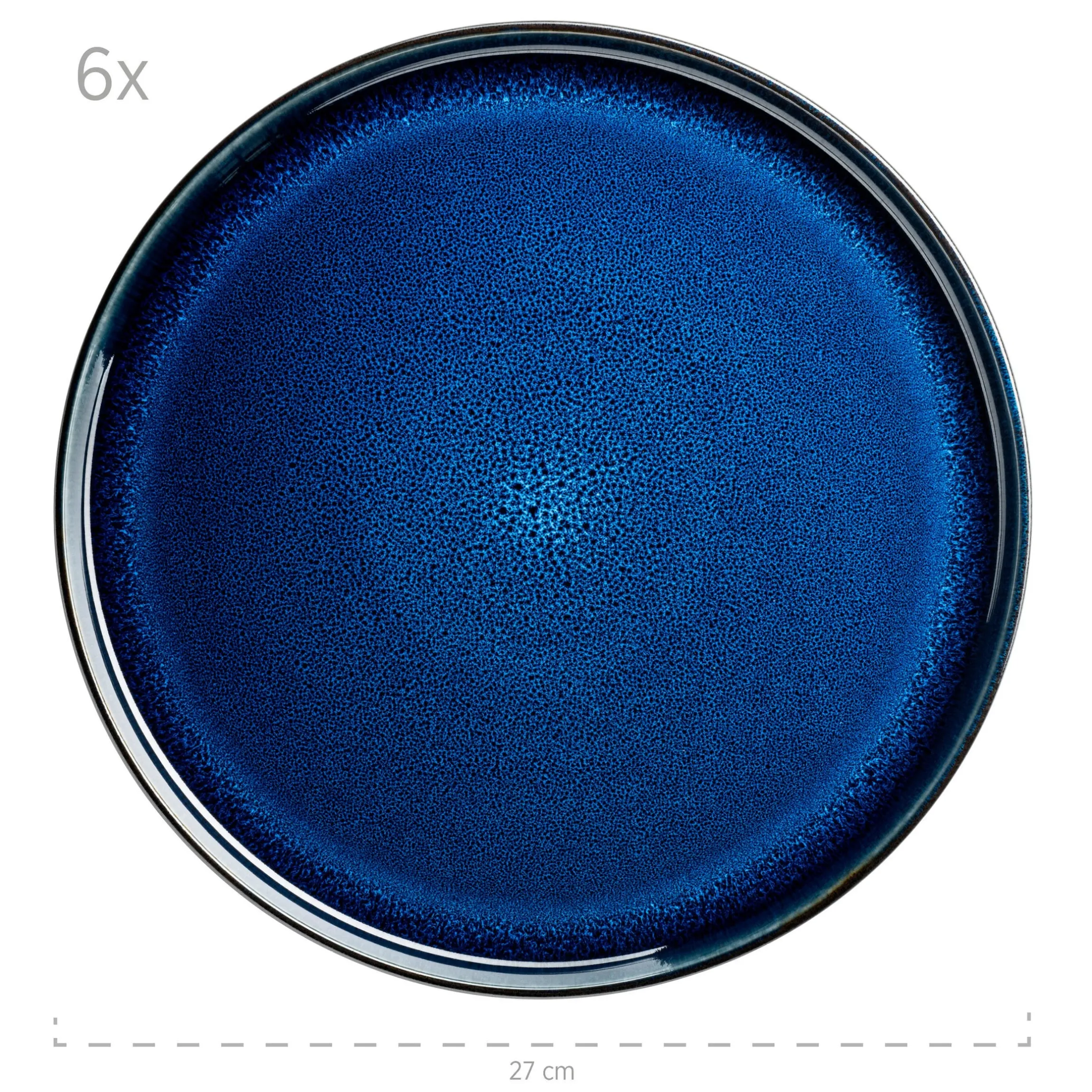 Tafelservice, Steinzeug NIARA Schwarz / Blau