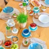 Tassen-Set, Steinzeug Frozen Blau