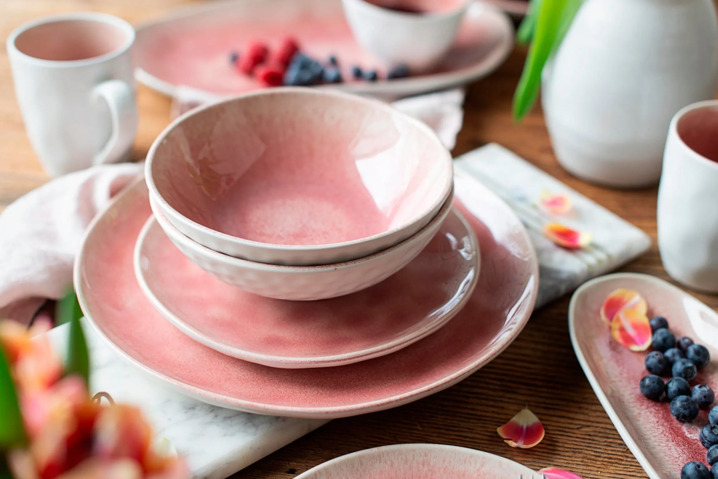 Tassen-Set, Steinzeug Frozen Berry