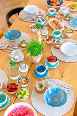 Tassen-Set, Steinzeug Frozen Weiß