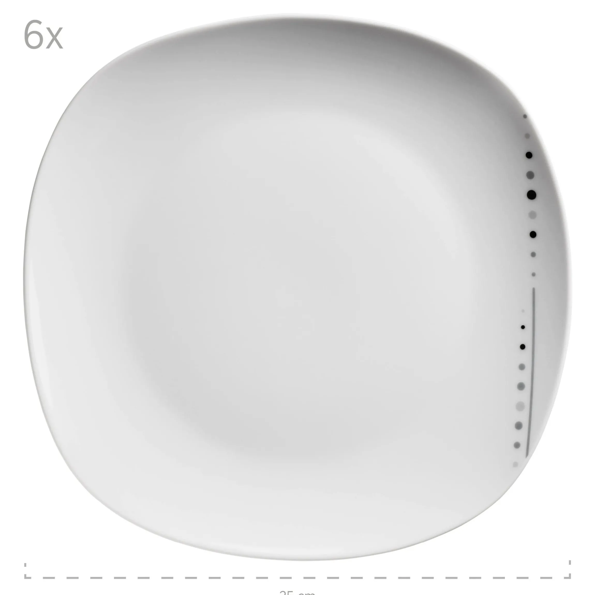 Tellerset, Porzellan Fadilla 6 x Speiseteller, 6 x Suppenteller, 6 x Dessertteller