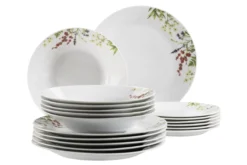 Tellerset, Porzellan Herbal Garden 6 x Speiseteller, 6 x Suppenteller, 6 x Dessertteller