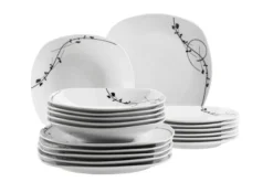 Tellerset, Porzellan Londra 6 x Speiseteller, 6 x Suppenteller, 6 x Dessertteller