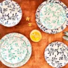 Teller Set, Porzellan Olive Blau