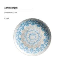 Teller Set, Porzellan Ornea Blau