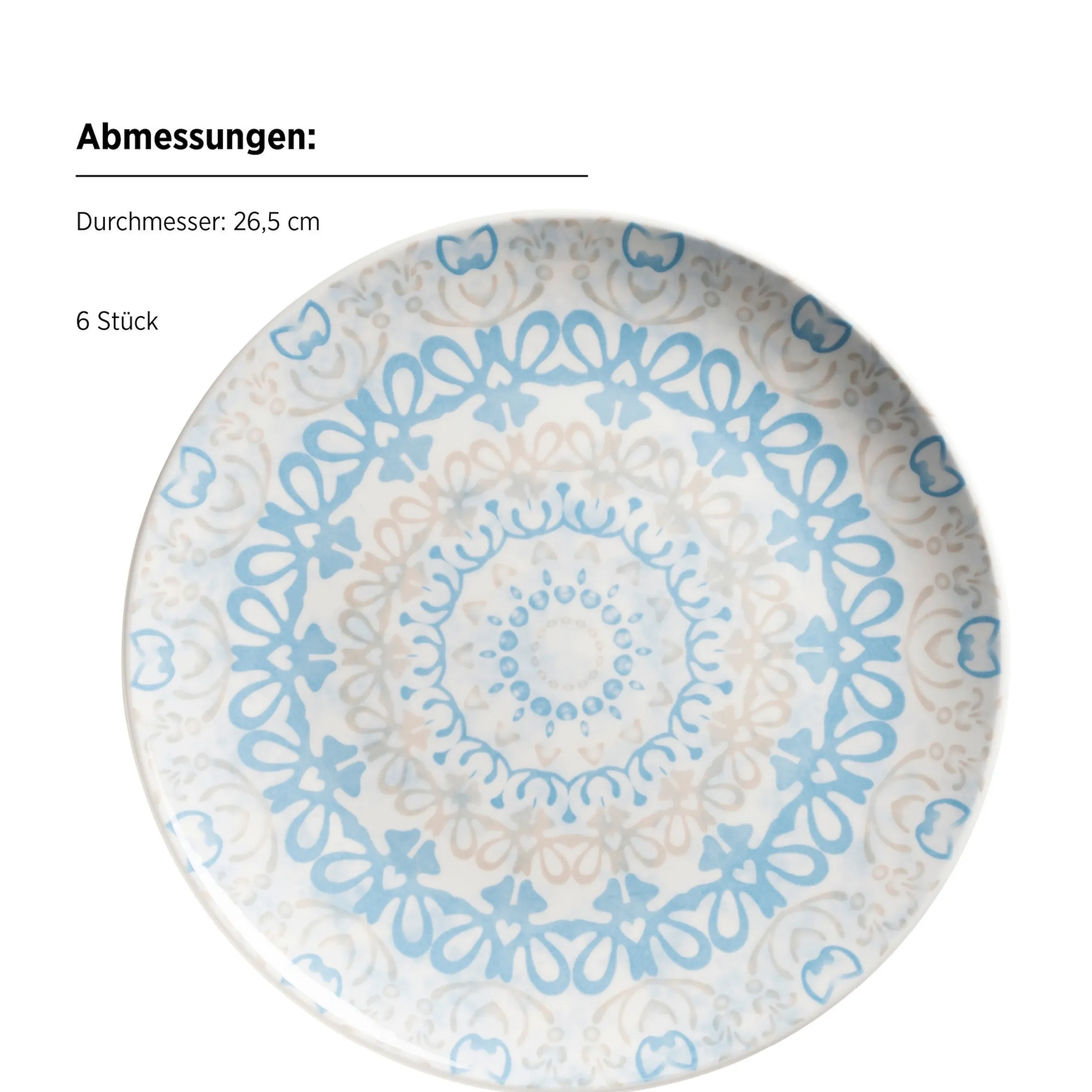 Teller Set, Porzellan Ornea Blau