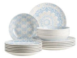 Teller Set, Porzellan Ornea Blau